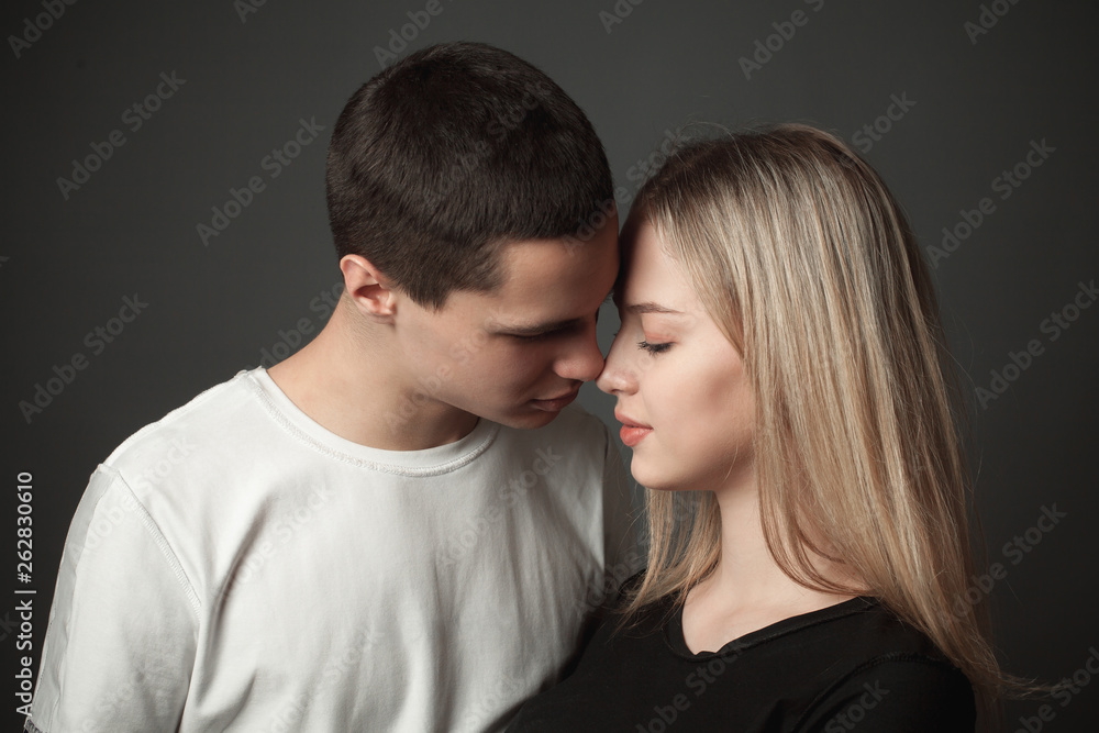 Portrait of the couple in love. Low key Portrait of the couple in love. Low key
