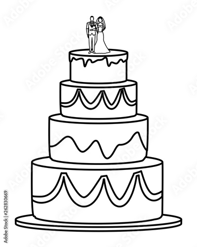 wedding cake icon black and white