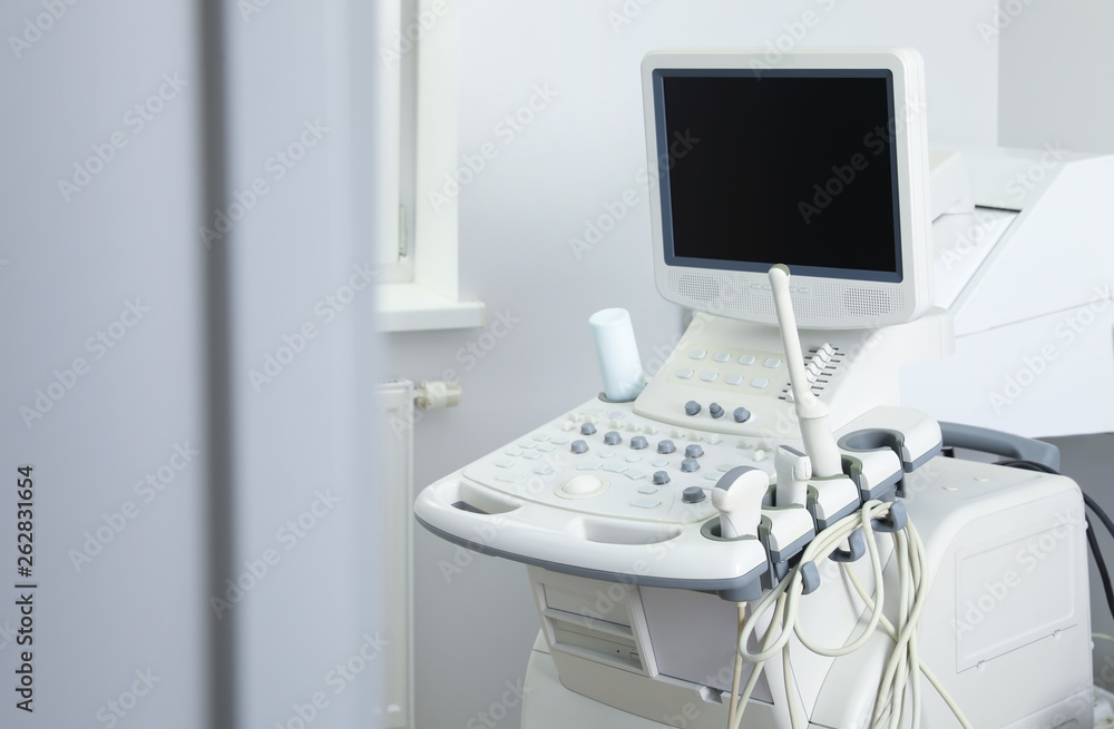 Modern ultrasound machine in office. Diagnostic technique