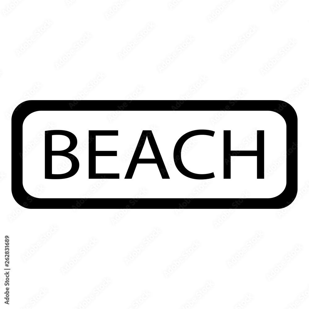 Beach travel icon. Beach signpost travel logo Beach travel icon. Beach signpost travel logo