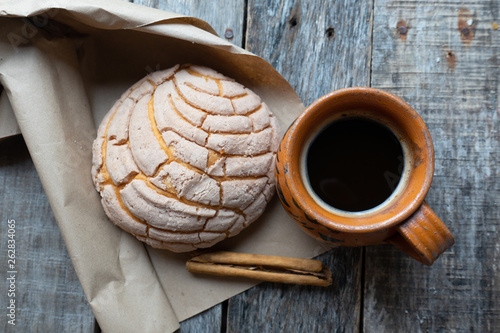 Mexican bread and coffee photo