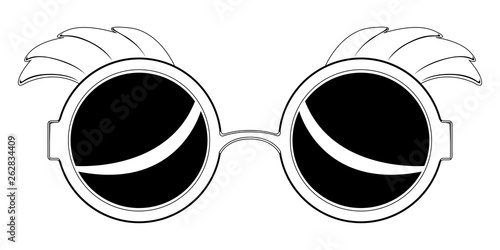 Isolated funny glasses silhouette with eyebrows. April fool. Vector illustration design