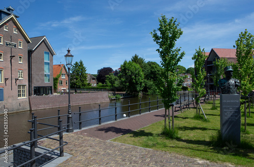 City of Coevorden Drente Netherlands canal with warehouse photo