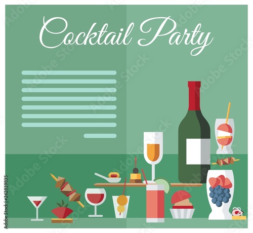 Party Celebration Drinks and Snacks Menu Layout