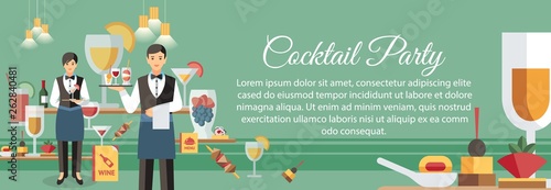 Cocktail Party with Appetizers Banner Template
