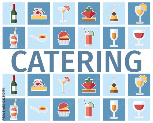 Catering Drinks and Dishes Word Concept Banner