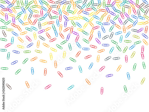 Stationary paperclips isolated on white background