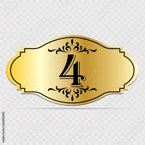 Hotel door number 4. Vector