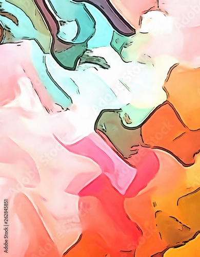 Marble watercolor abstract background. Liquid paint chaotic waves. Fluid art painting. Colorful bright pattern. Fashion artistic texture.