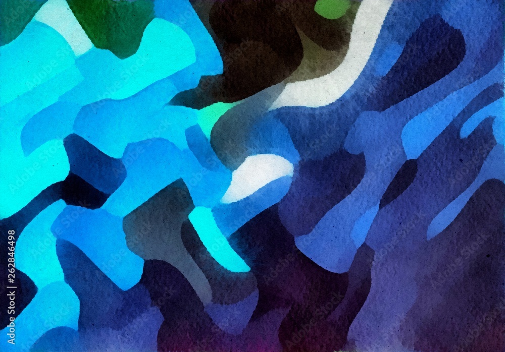 Fototapeta premium Marble watercolor abstract background. Liquid paint chaotic waves. Fluid art painting. Colorful bright pattern. Fashion artistic texture.