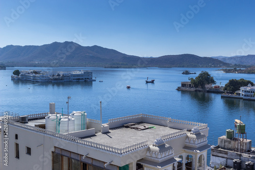 Rooftop view of Udaipur Lake palace Rajasthan India