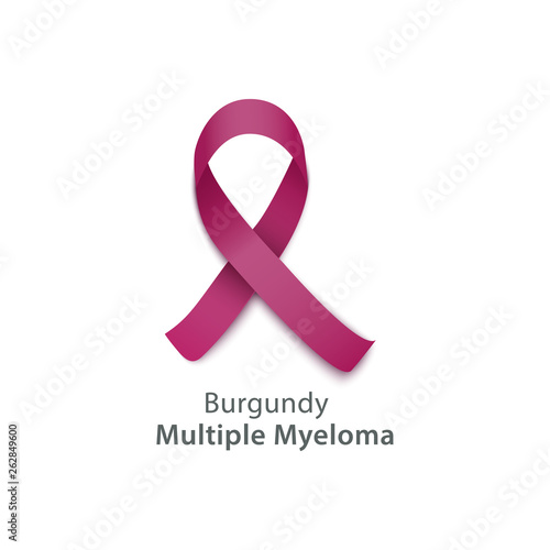 Vector pink ribbon Myeloma cancer awareness symbol