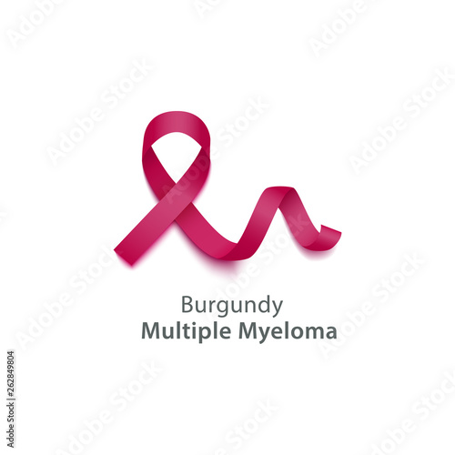 Vector pink ribbon Myeloma cancer awareness symbol