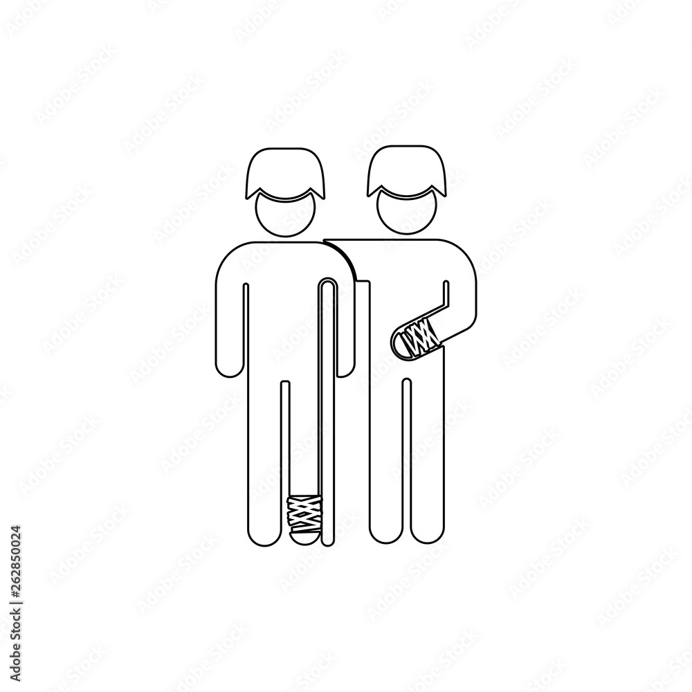 veteran, handicap, wounded outline icon. Can be used for web, logo, mobile app, UI UX veteran, handicap, wounded outline icon. Can be used for web, logo, mobile app, UI UX