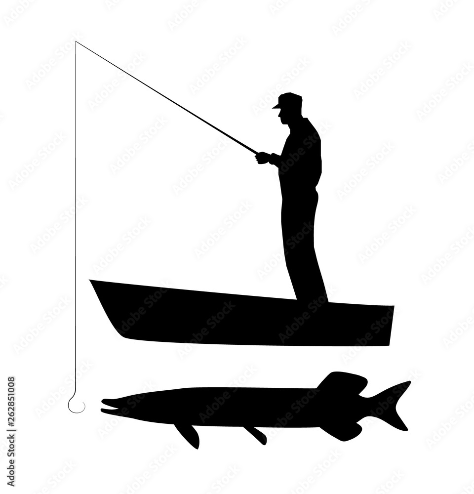 Silhouette ultralight spinning rod, fishing sport Stock Vector by ©ShendArt  93659656