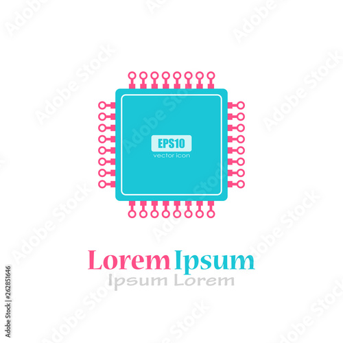 Cpu chip vector logo