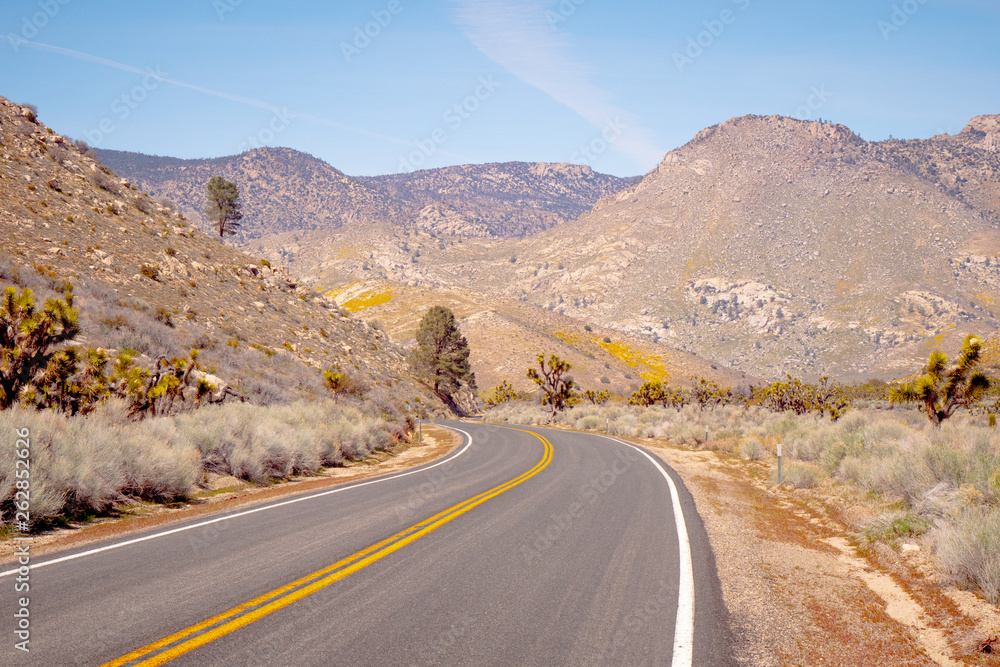 Scenic route through the desert at Sequoia in California - travel photography Scenic route through the desert at Sequoia in California - travel photography