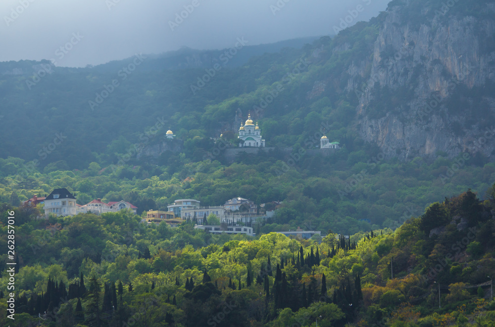 View on Black Sea coast in Crimea, from Ai-Petri mountain