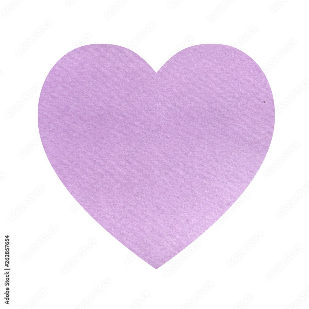 Violet heart isolated on white background