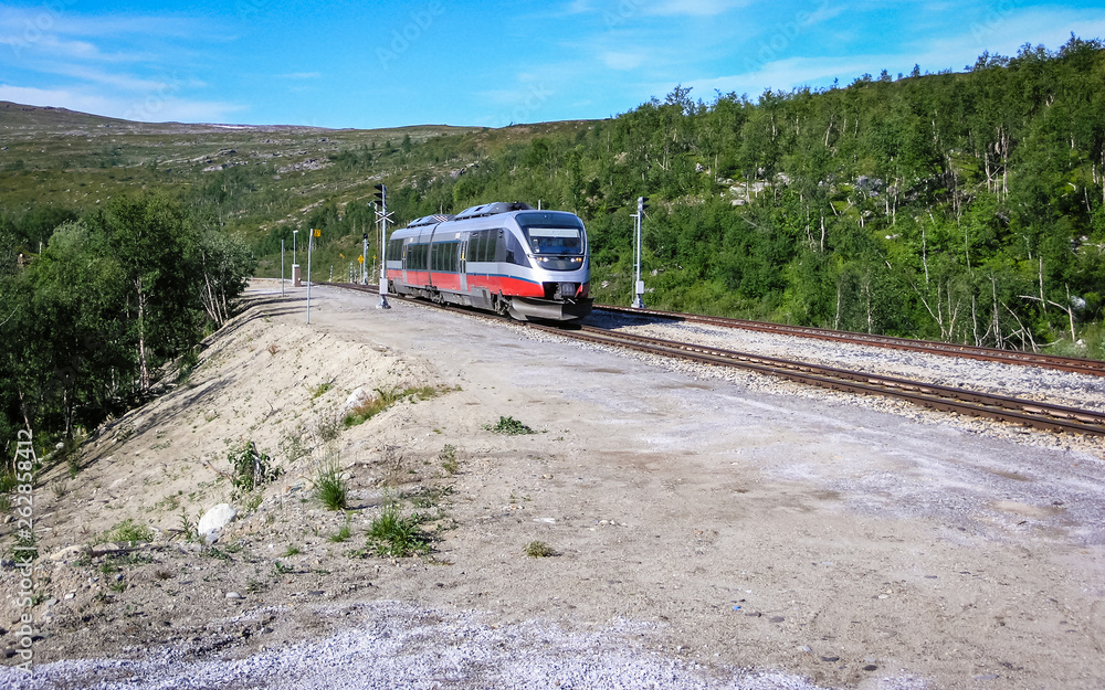 Railway in the mountains of Norway