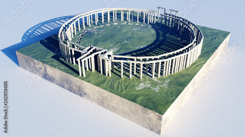 newly discovered late neolithic earthwork concept illustration