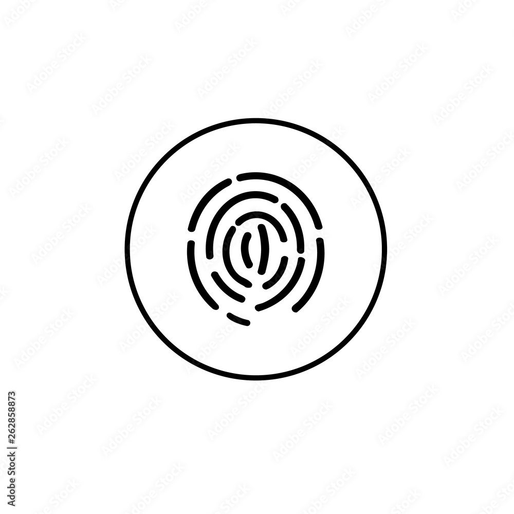 Touch id button, web. ID app icon. Vector illustration Touch id button, web. ID app icon. Vector illustration