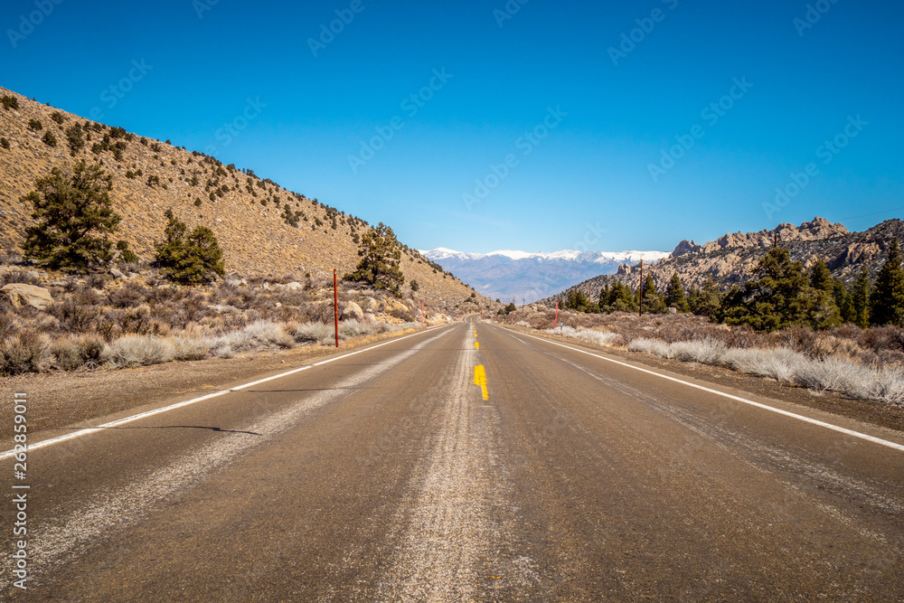 Scenic road through the mountains of Sierra Nevada - travel photography