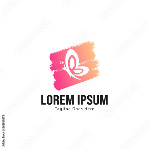 Butterfly logo template design. Minimalist Butterfly logo with modern frame vector design