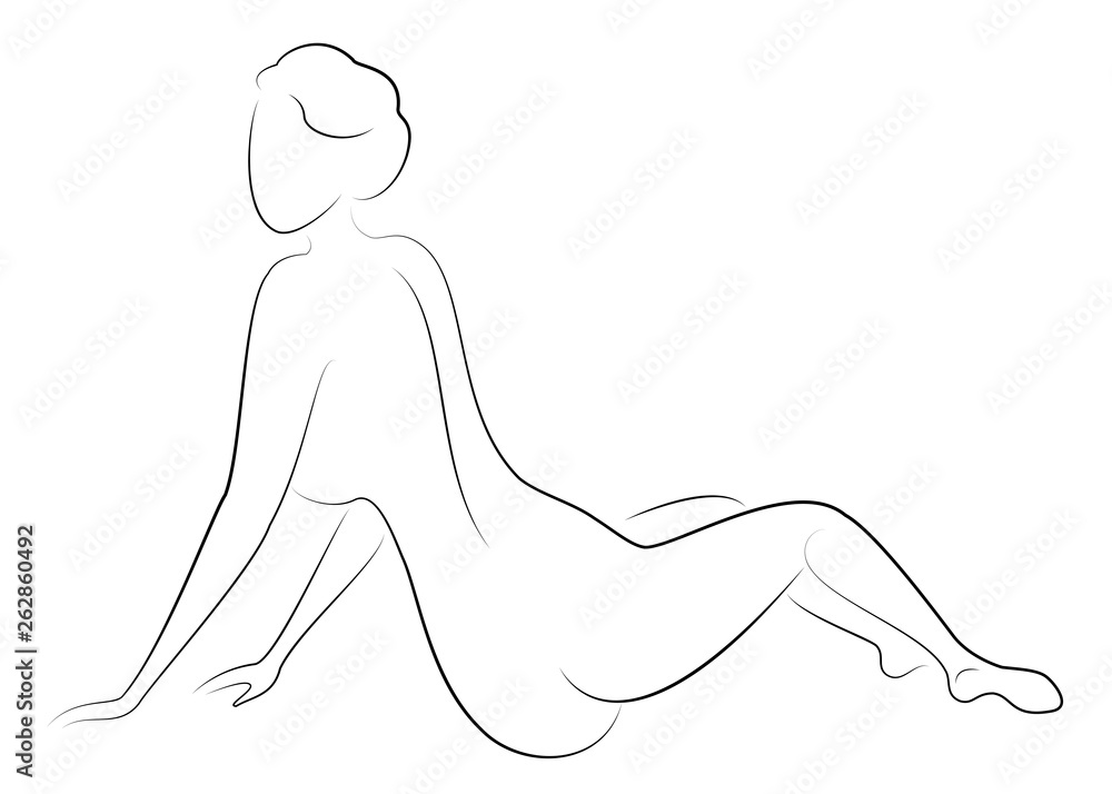 Silhouette of a sweet lady. The girl has a beautiful slim figure. The woman is walking. Vector illustration. Silhouette of a sweet lady. The girl has a beautiful slim figure. The woman is walking. Vector illustration.
