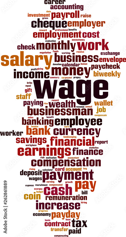 Obraz premium Wage word cloud