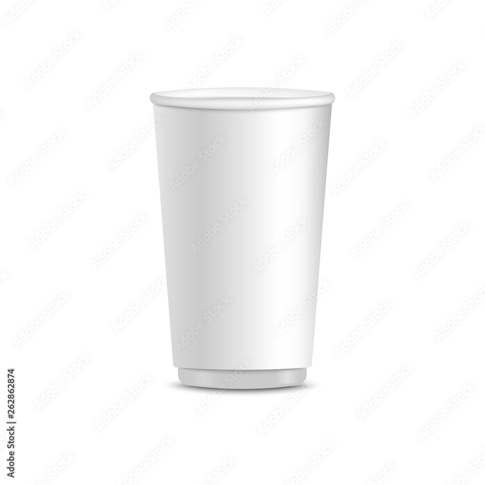 White paper cup, realistic isolated mockup White paper cup, realistic isolated mockup