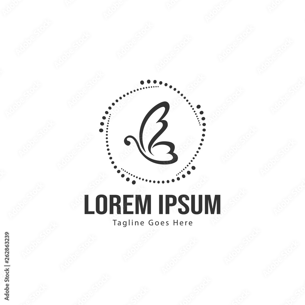 Butterfly logo template design. Minimalist Butterfly logo with modern frame vector design Butterfly logo template design. Minimalist Butterfly logo with modern frame vector design