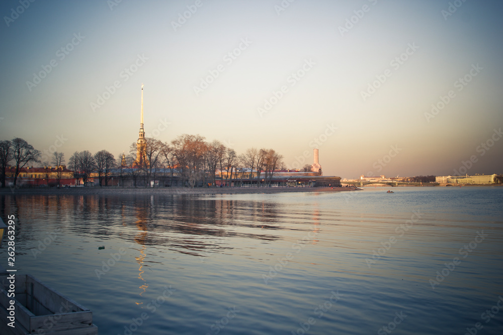 Peter and Paul fortress in St. Petersburg in the evening Peter and Paul fortress in St. Petersburg in the evening