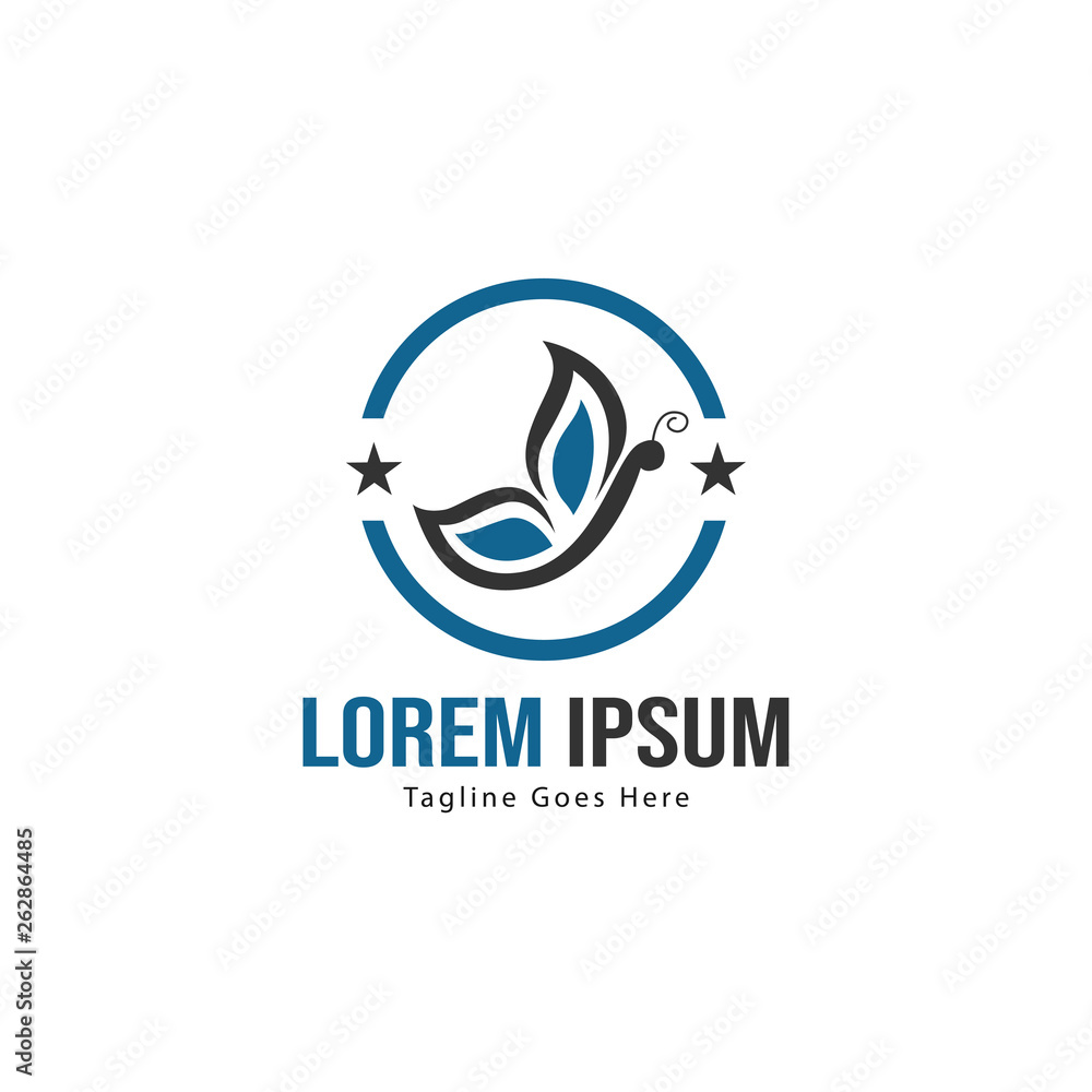 Butterfly logo template design. Minimalist Butterfly logo with modern frame vector design Butterfly logo template design. Minimalist Butterfly logo with modern frame vector design