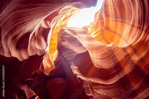 Amazing sandstone structures in the Upper Antelope Canyon - travel photography