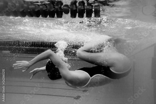 Underwater professional swimmer.