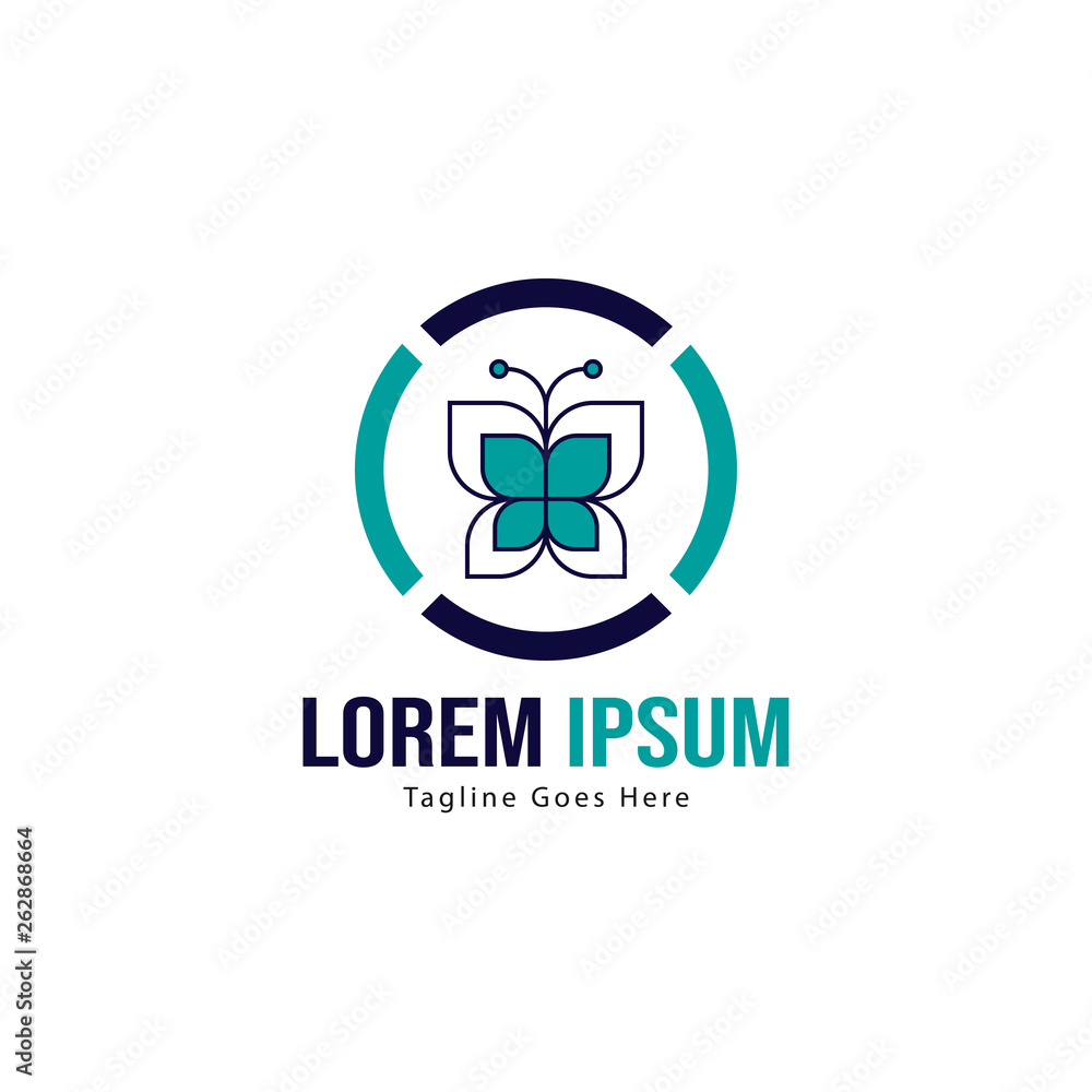 Butterfly logo template design. Minimalist Butterfly logo with modern frame vector design Butterfly logo template design. Minimalist Butterfly logo with modern frame vector design