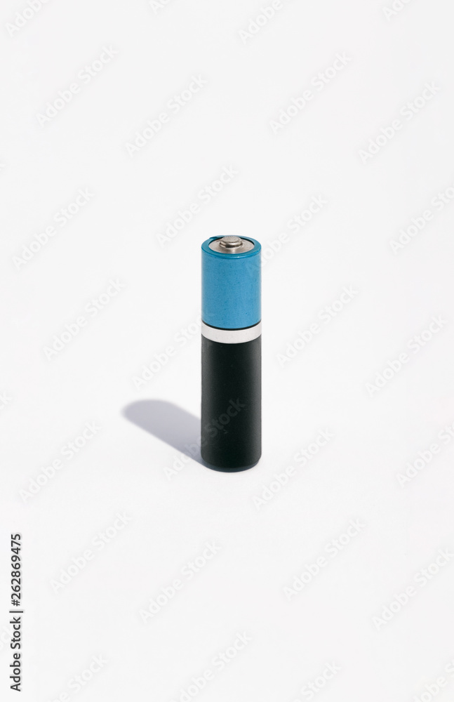 Battery On Simple White Background