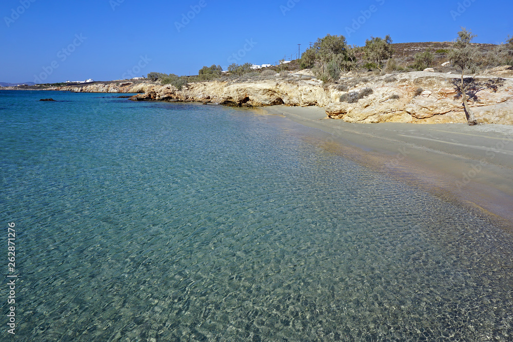 The beach of Martselo is an oasis of relaxation close to Parikia The beach of Martselo is an oasis of relaxation close to Parikia