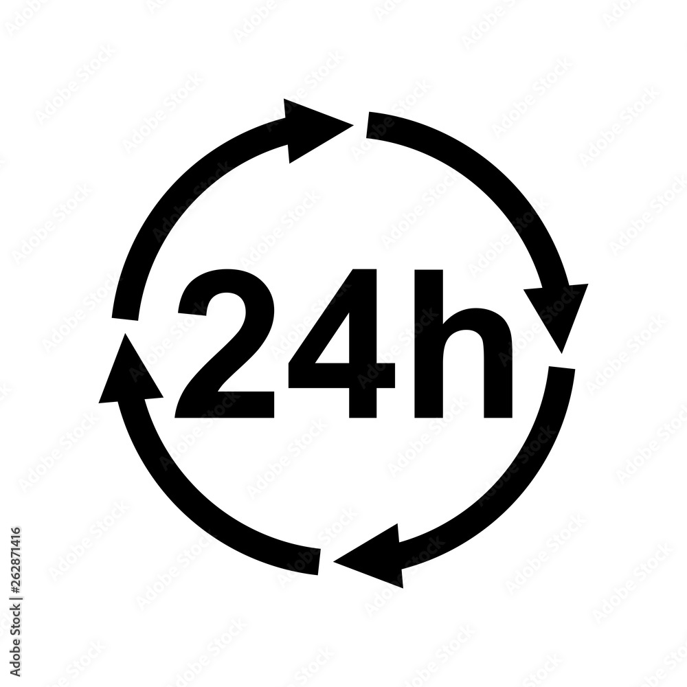24 hours update icon flat vector illustration design 24 hours update icon flat vector illustration design