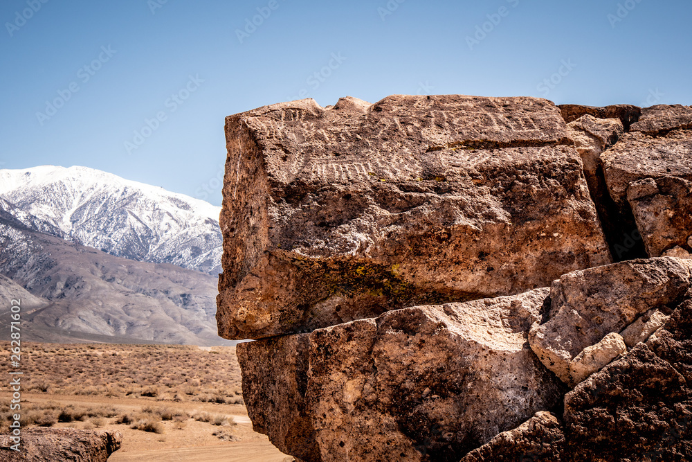 Chalfant Valley with its famous petroglyphs in the rocks - travel photography Chalfant Valley with its famous petroglyphs in the rocks - travel photography