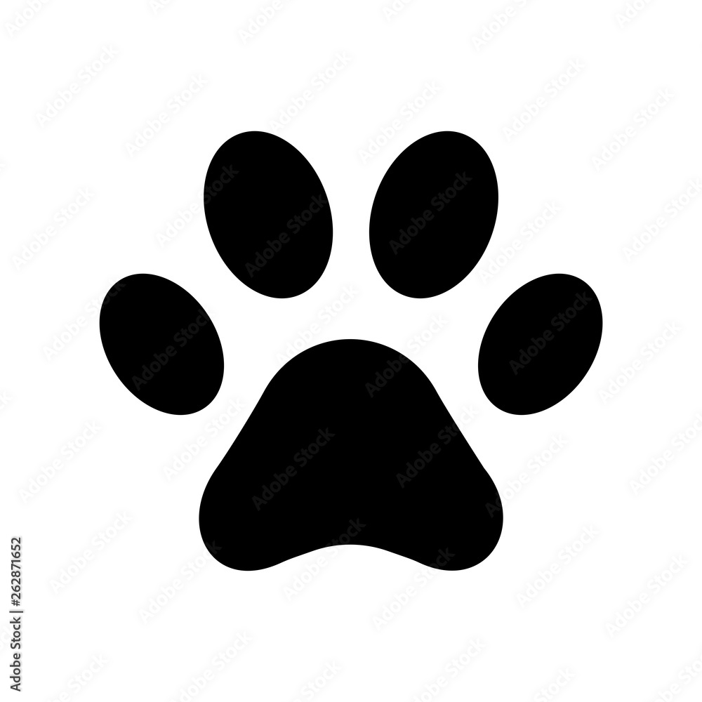 Animal paw print icon flat vector illustration design Animal paw print icon flat vector illustration design