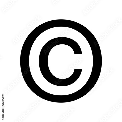 Copyright symbol icon flat vector illustration design