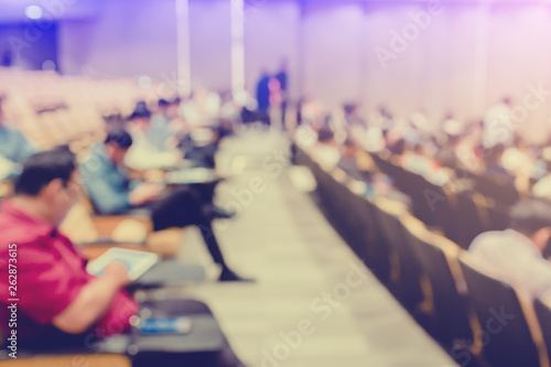 Blurry of auditorium for shareholders' meeting or seminar event