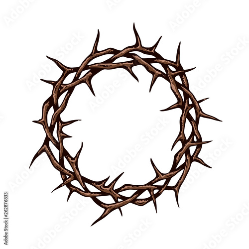 Leinwand Poster crown of thorns image isolated on white background