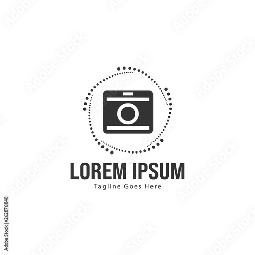 Photography logo template design. Photography logo with modern frame isolated on white background