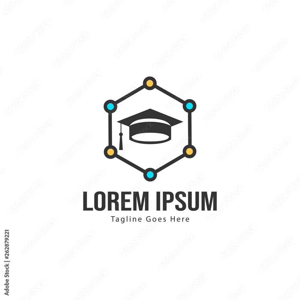University logo template design. University logo with modern frame isolated on white background