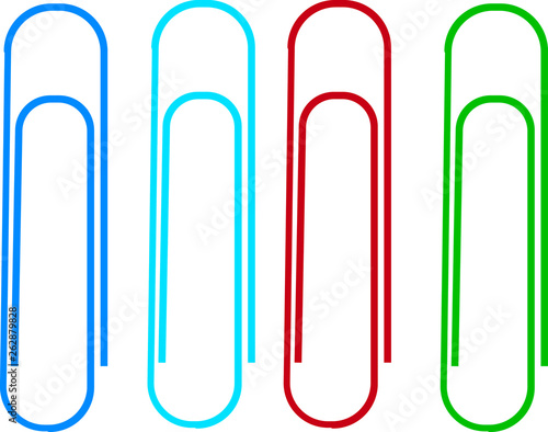 Colorful paper clips vector icon set