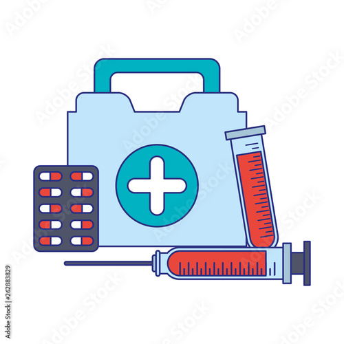 Medical healthcare equipment blue lines