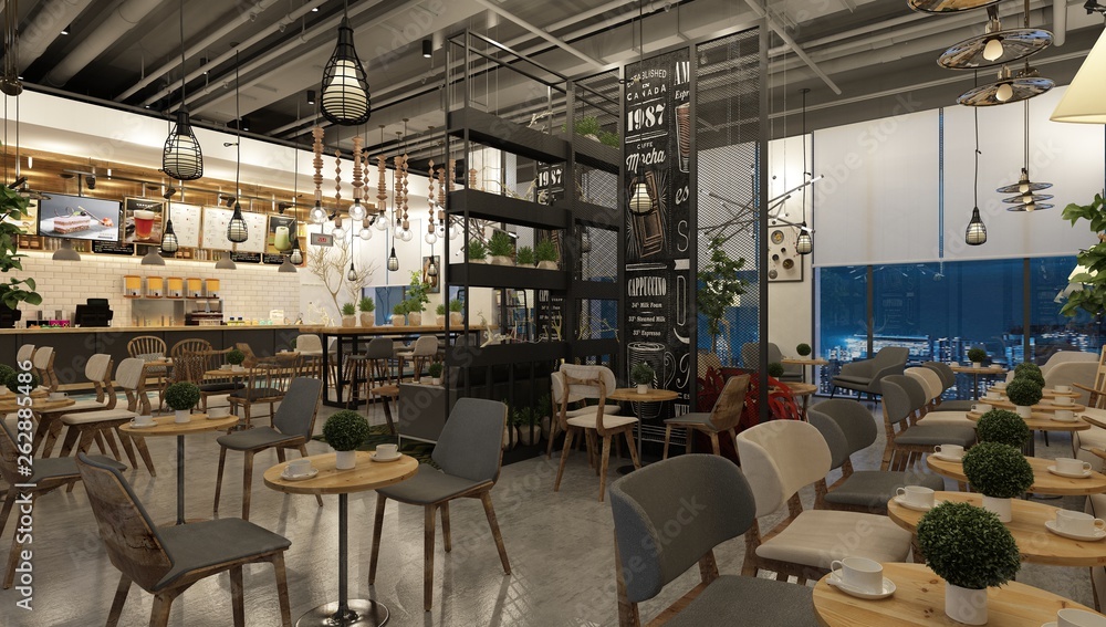 3d render cafe restaurant, tea house 3d render cafe restaurant, tea house